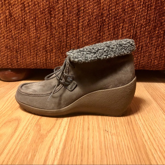 Camper Alicante Grey Suede Wedge Felt Bootie US 10 - Picture 4 of 9